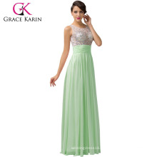 Grace Karin Elegant Chiffon Long Prom Dress 2016 Veja através de uma linha Vestido formal Evening CL6110-3 #